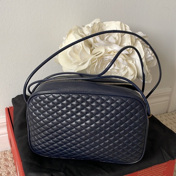 Ysl Saint Laurent Navy Blue Victoire lambskin leather crossbody euc - Picture 5 of 7